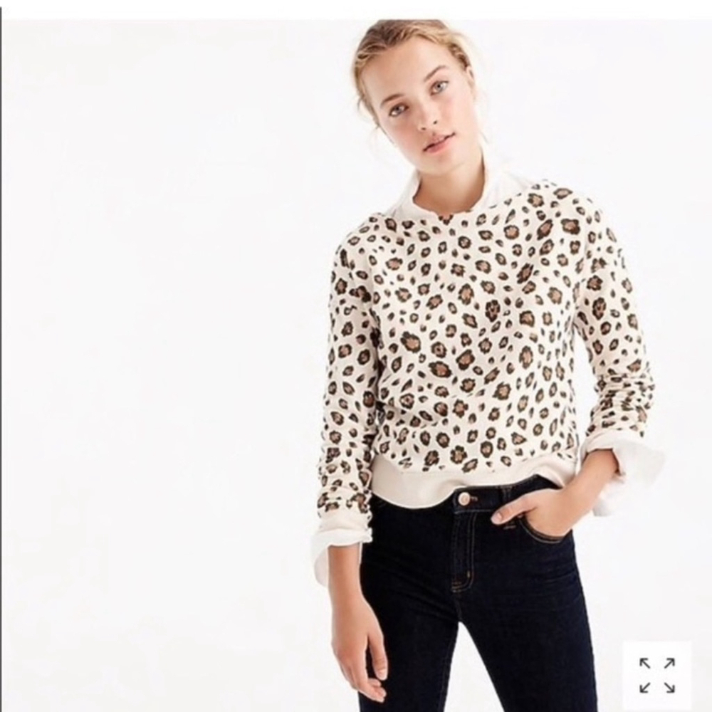 J Crew Leopard Print Sweatshirt